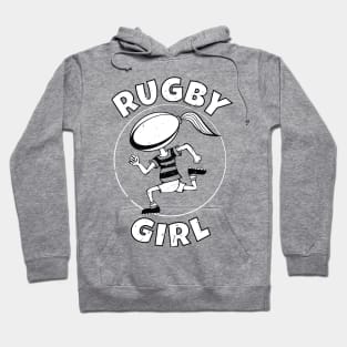 Rugby Girl Cartoon Hoodie